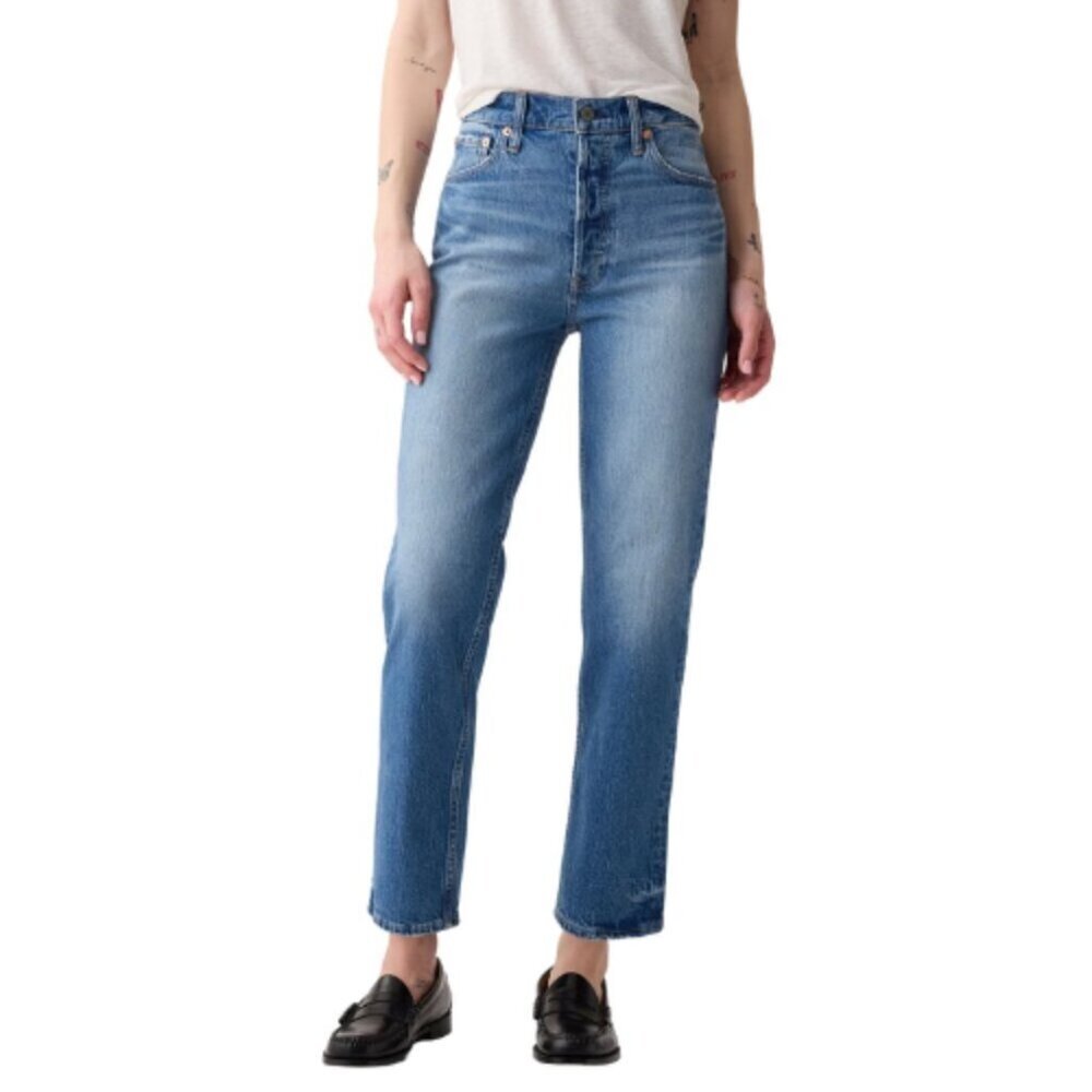 Gap Womens 26 Cheeky High Rise Straight Leg Medium Wash Jeans - Picture 1 of 16
